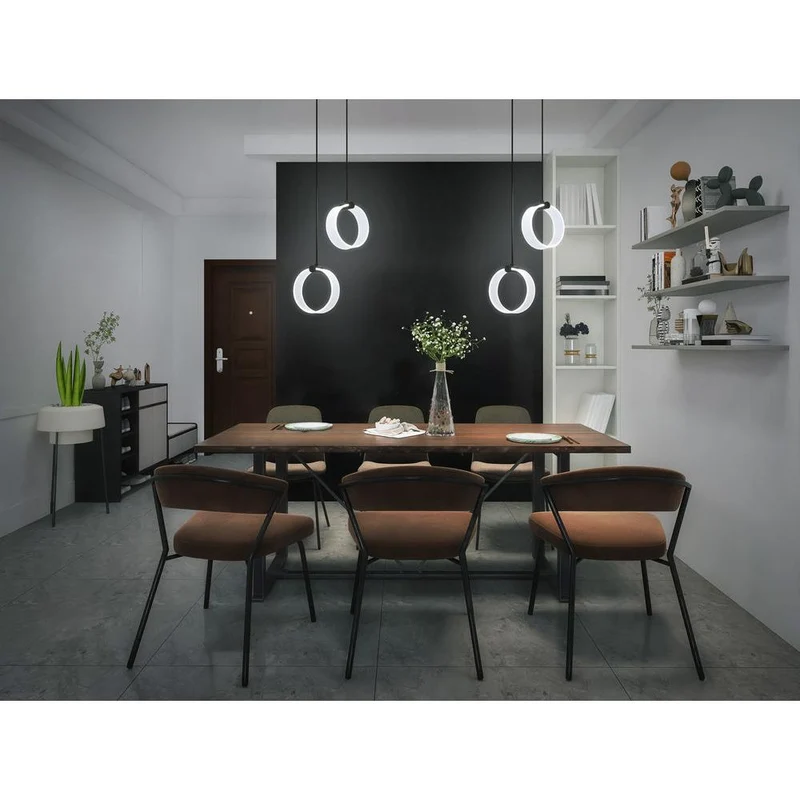 LEDVANCE DECOR Lampada a sospensione Circle, 2 pendenti, 14W, Click CCT Nero