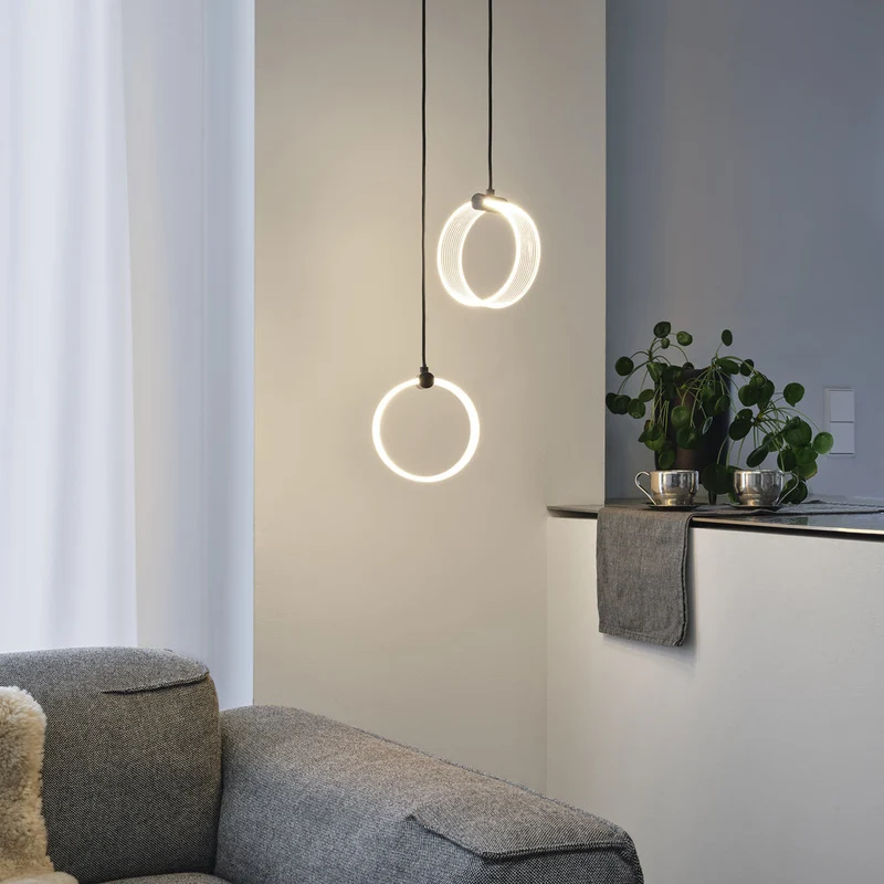 LEDVANCE DECOR Lampada a sospensione Circle, 2 pendenti, 14W, Click CCT Nero
