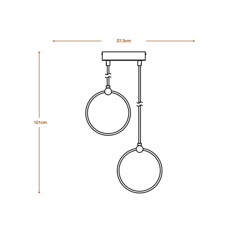 LEDVANCE DECOR Lampada a sospensione Circle, 2 pendenti, 14W, Click CCT Nero