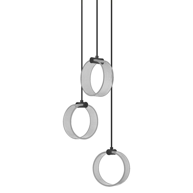 LEDVANCE DECOR Lampada a sospensione Circle, 3 pendenti, 20W, Click CCT Nero
