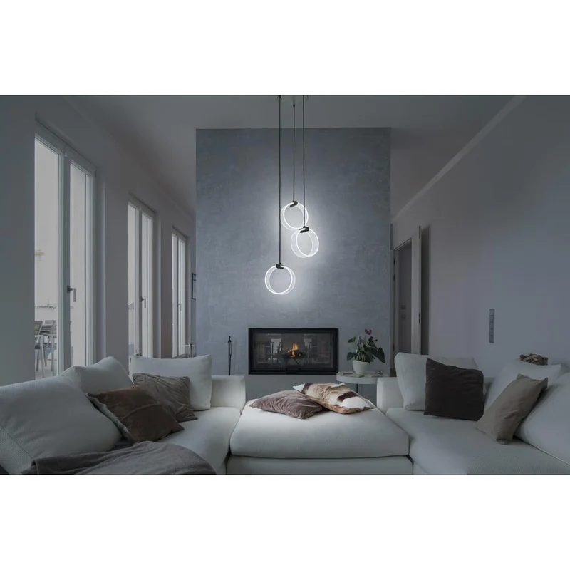 LEDVANCE DECOR Lampada a sospensione Circle, 3 pendenti, 20W, Click CCT Nero