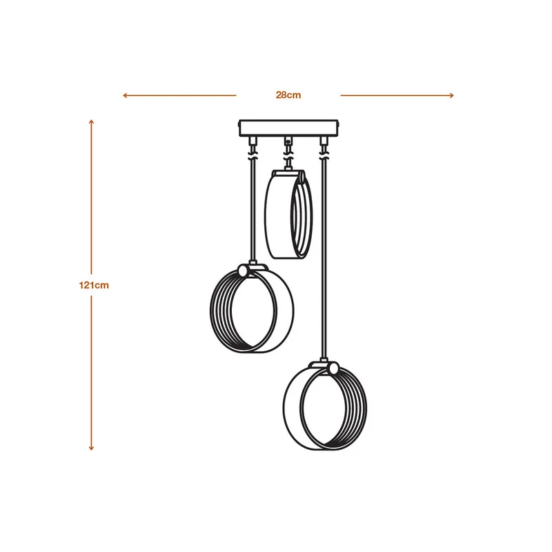LEDVANCE DECOR Lampada a sospensione Circle, 3 pendenti, 20W, Click CCT Nero