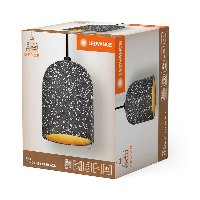 LEDVANCE DECOR Lampada a sospensione Pill 1xE27 Nero