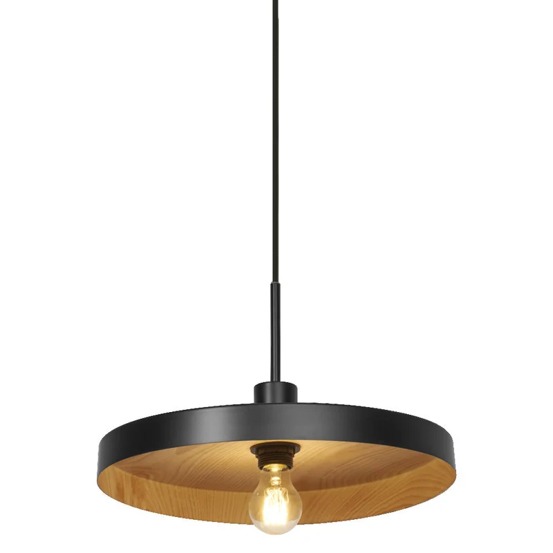 LEDVANCE DECOR Lampada a sospensione a piastra E27 Lampada a sospensione Nero Legno LEDVANCE DECOR
