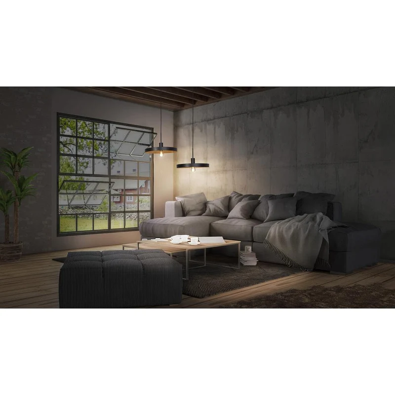 LEDVANCE DECOR Lampada a sospensione a piastra E27 Lampada a sospensione Nero Legno LEDVANCE DECOR