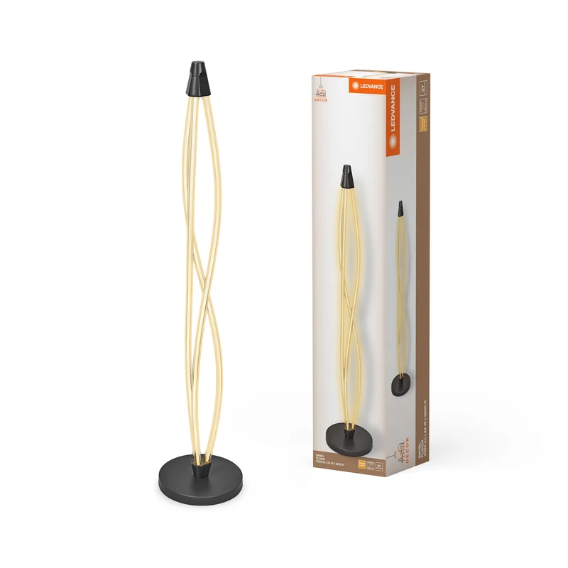LEDVANC DECOR Lampada da terra Swirl, 22W, Click DIM, 3000K, 2400lm