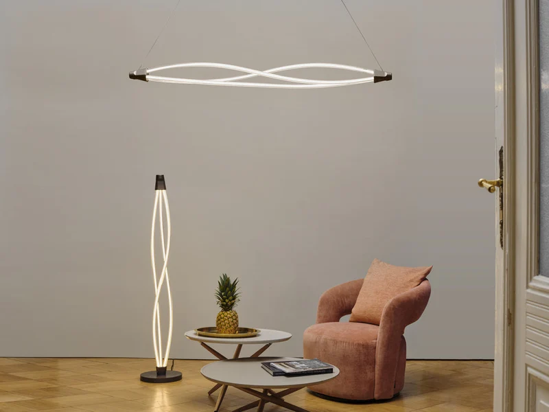 LEDVANC DECOR Lampada da terra Swirl, 22W, Click DIM, 3000K, 2400lm
