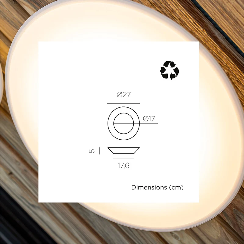 Confezione da 2 pezzi - Applique rotonda WALLY DISK con carica solare