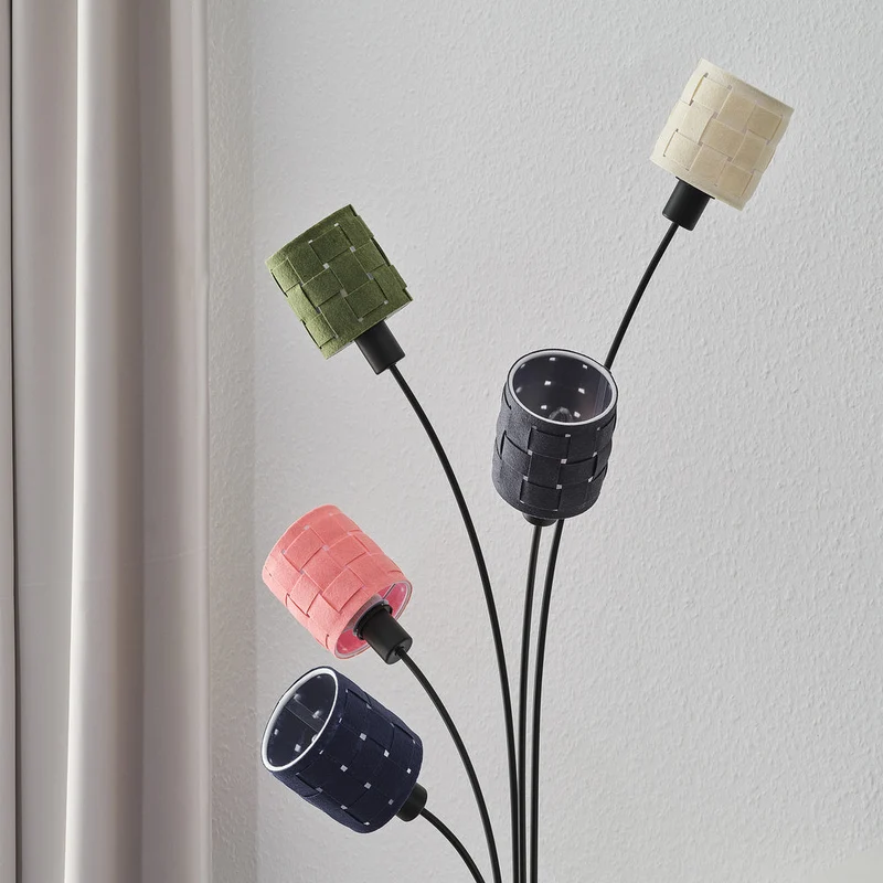 LEDVANCE DECOR Lampada da terra 5-fiamme Decor Felt Weaving Cans, E14