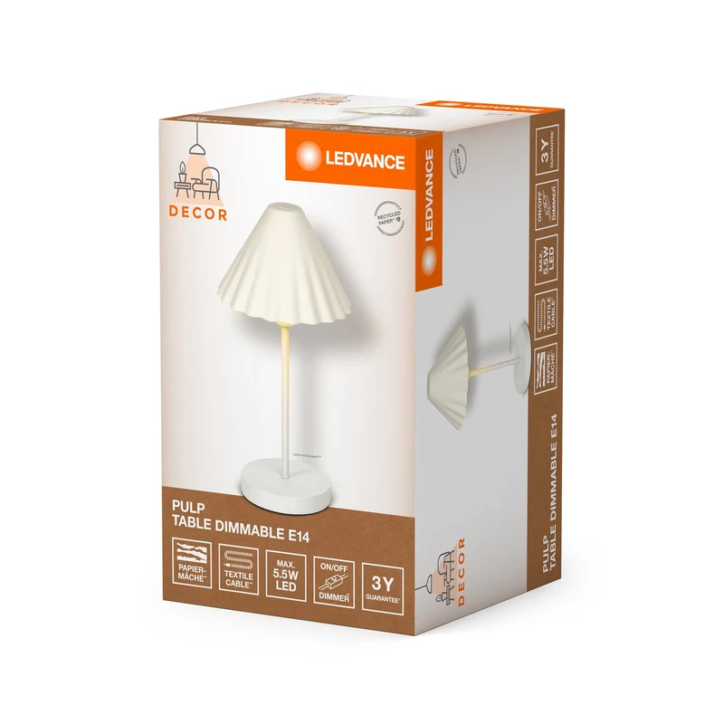 Lampada da tavolo LEDVANCE DECOR Decor Pulp bianca, E14, dimmerabile