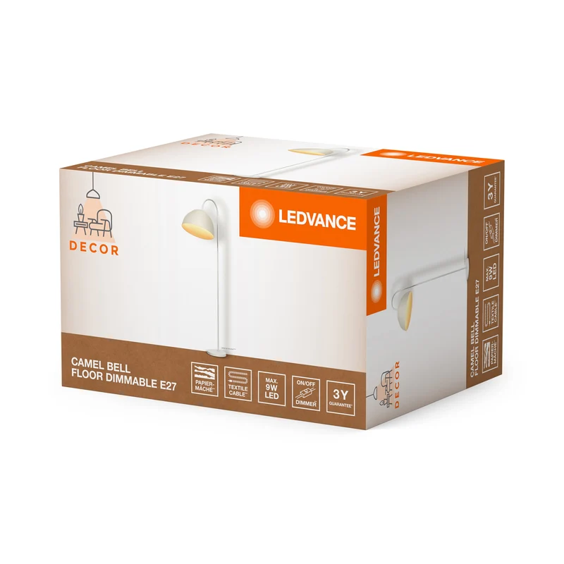 LEDVANCE DECOR Lampada da terra Decor Camel Bell bianco, E27 dimmerabile