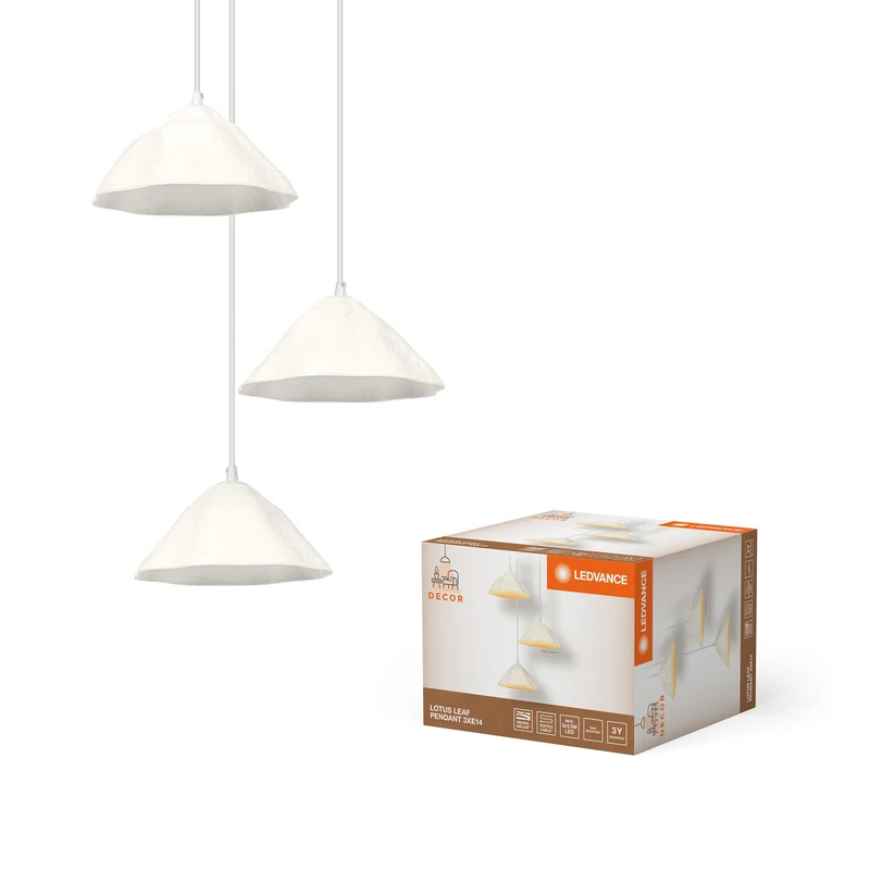 Lampada a sospensione LEDVANCE DECOR a 3 luci Decor Lotus Leaf bianca, E14