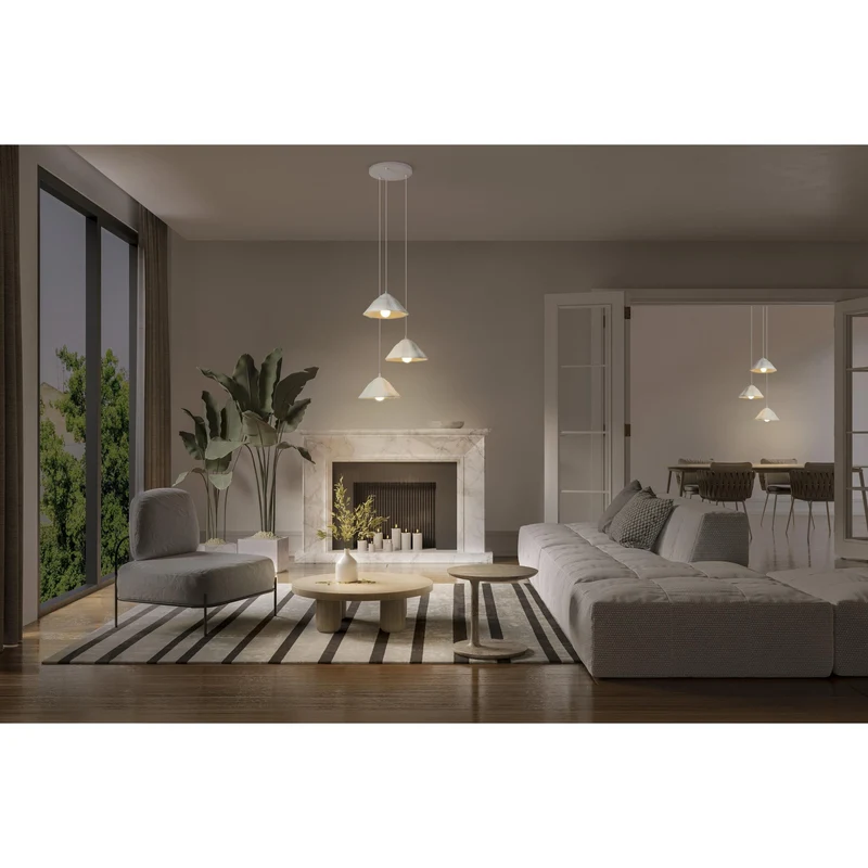 Lampada a sospensione LEDVANCE DECOR a 3 luci Decor Lotus Leaf bianca, E14