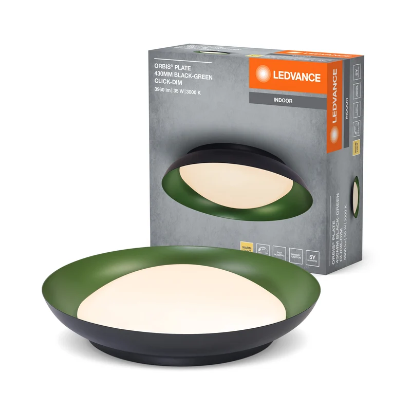 LEDVANCE ORBIS Plafoniera a piastra 35W 430mm nero/verde