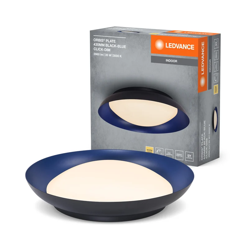 LEDVANCE ORBIS Plafoniera a piastra 35W 430mm nero/blu