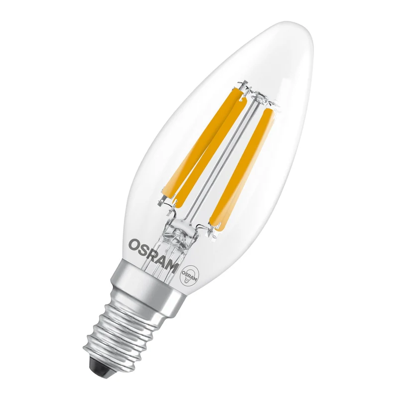 OSRAM lampadina a candela LED + filamento EEK A, E14, 1.2W, 255lm, bianco freddo