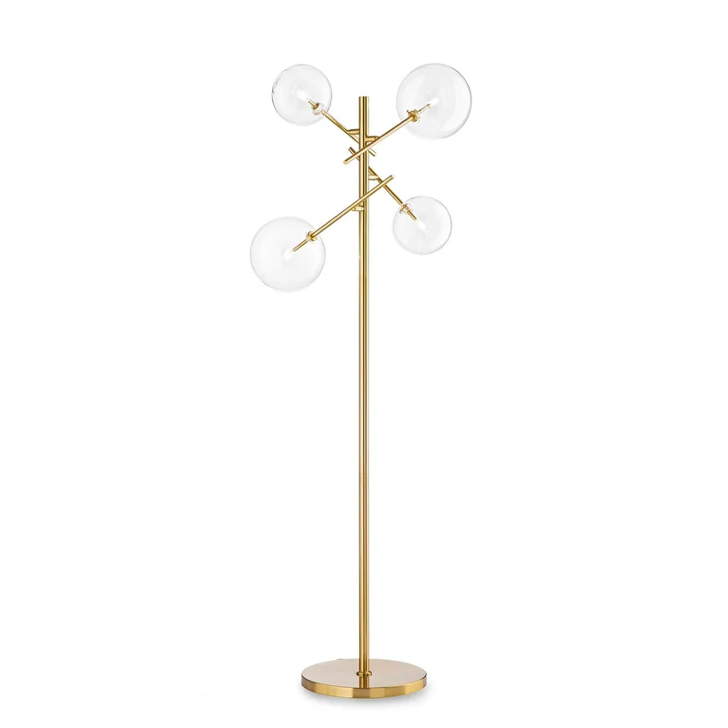 EQUINOXE - Lampadaire en acier et verre, style Art déco