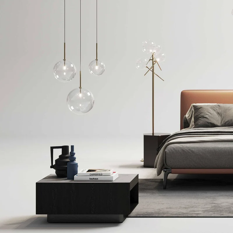 EQUINOXE - Lampadaire en acier et verre, style Art déco