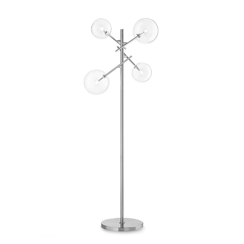 EQUINOXE - Lampadaire en acier et verre, style Art déco