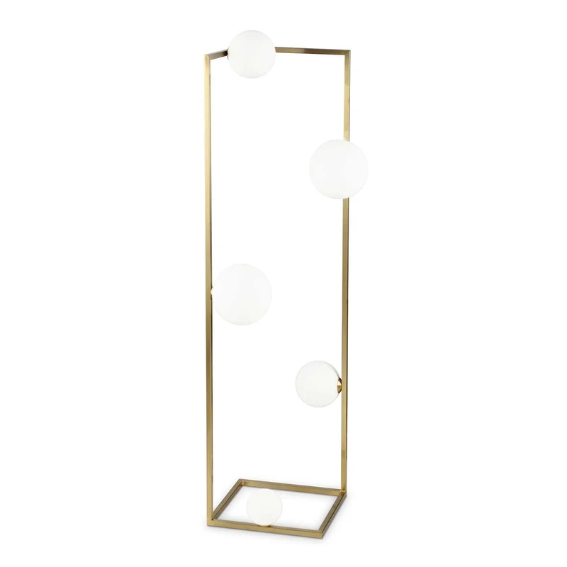 ANGOLO - Lampadaire en acier et verre, style Art déco