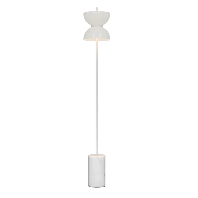 Kyoto - Lampadaire LED à base minérale en acier effet marbre, style Art déco