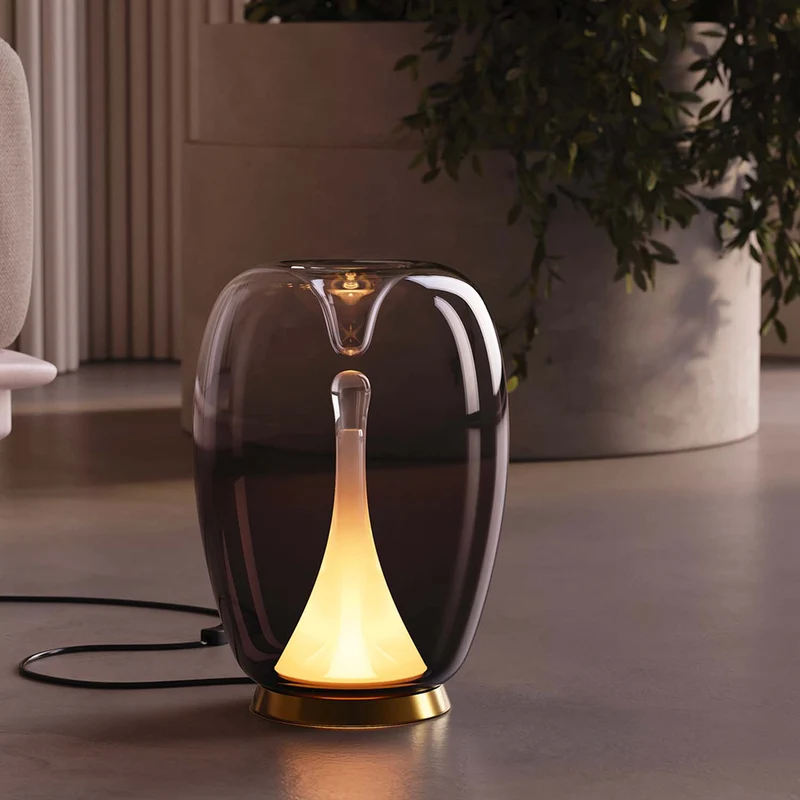 Splash - Lampe à poser à globe lumineux en verre, style contemporain