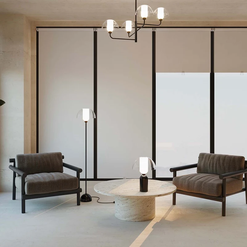 Memory - Lampe à poser de chevet sculpturale en céramique, style contemporain