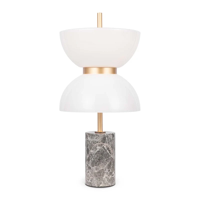 Kyoto - Lampe à poser à socle minéral en verre et marbre, style contemporain