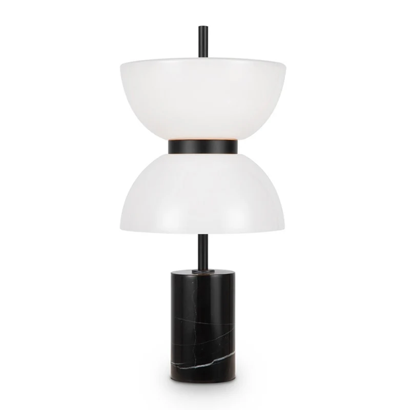 Kyoto - Lampe à poser à socle minéral en verre et marbre, style contemporain