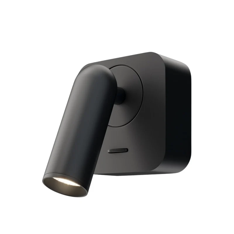 Mirax - Applique murale LED liseuse carrée en verre et acier, style contemporain