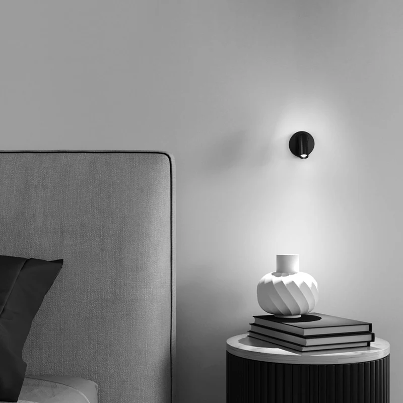 Mirax - Applique murale LED liseuse ronde en verre et acier, style contemporain