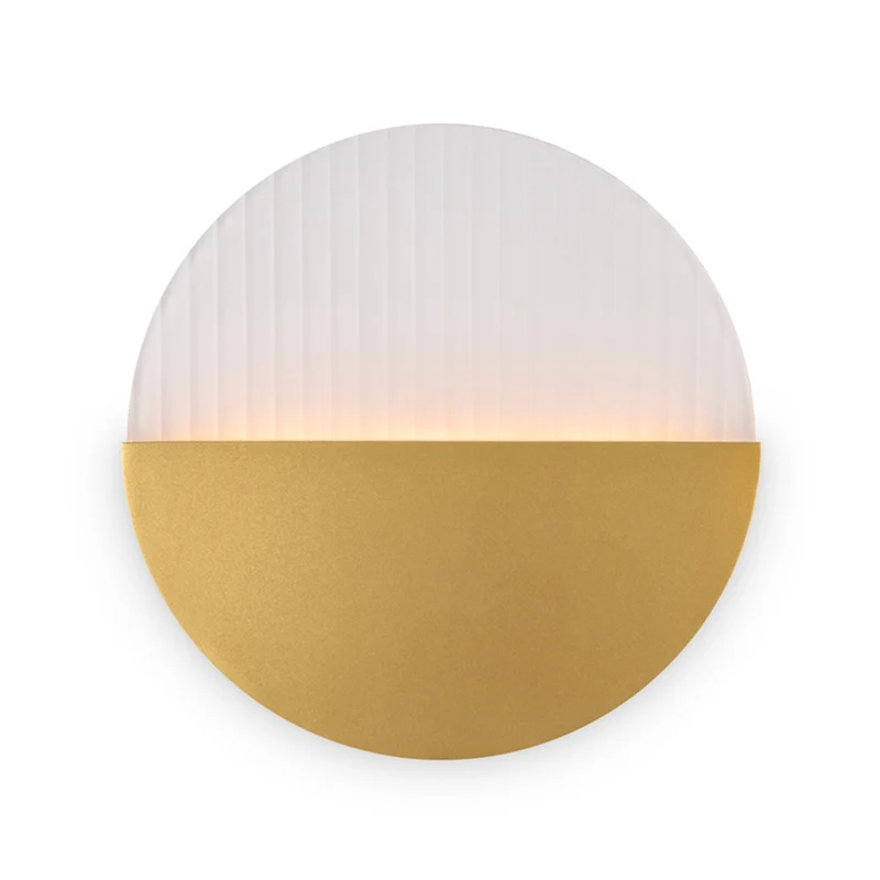 Jupiter - Applique murale LED dorée et blanche en verre et acier, style Art déco