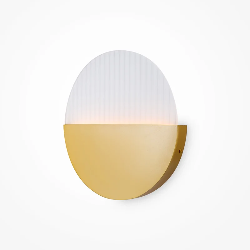 Jupiter - Applique murale LED dorée et blanche en verre et acier, style Art déco