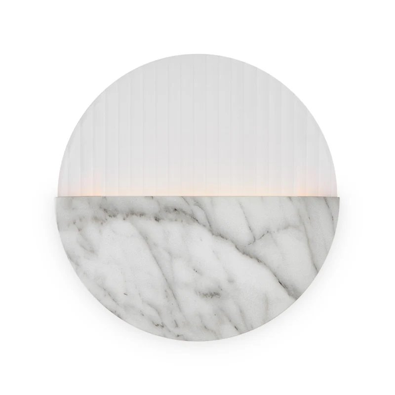 Jupiter - Applique murale LED circulaire en verre et acrylique effet marbre, style Art déco