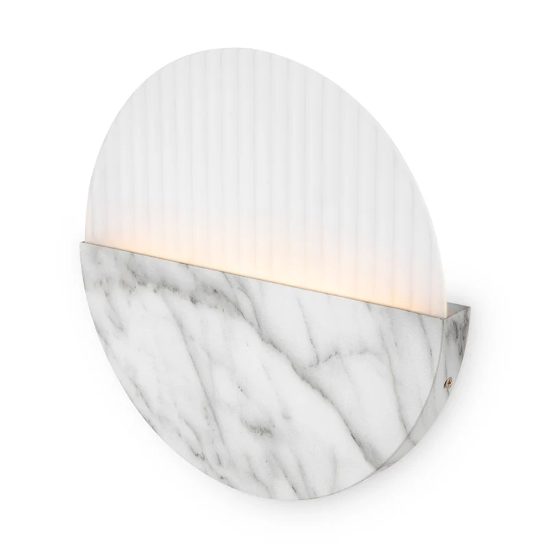 Jupiter - Applique murale LED circulaire en verre et acrylique effet marbre, style Art déco