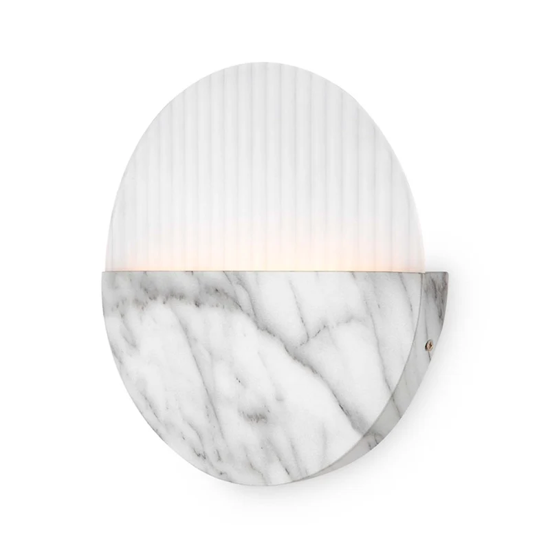 Jupiter - Applique murale LED circulaire en verre et acrylique effet marbre, style Art déco