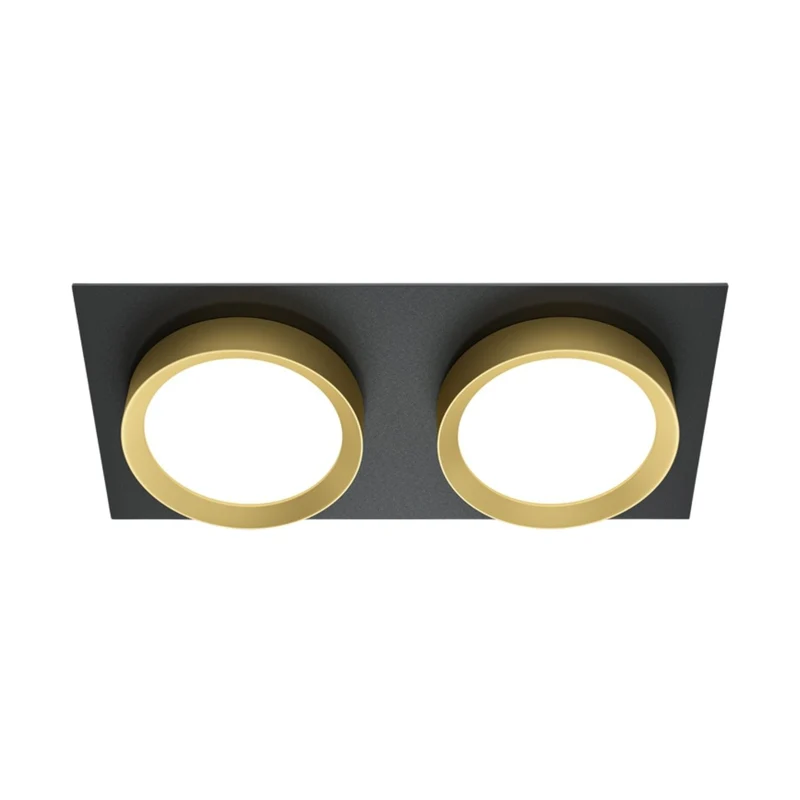 Hoop - Spot double semi-encastré en acier, style Art déco