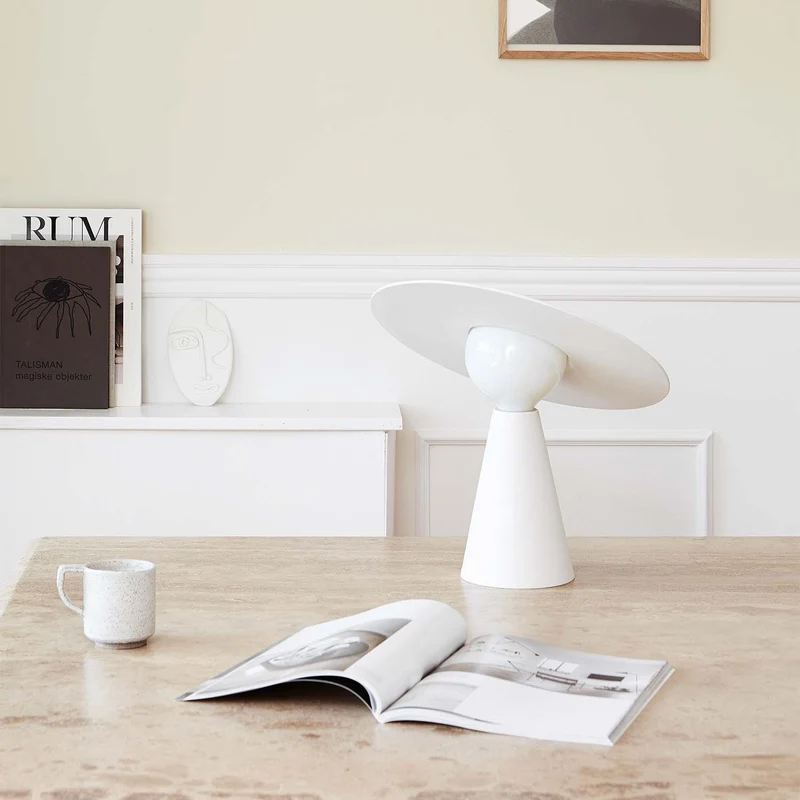 Ceramic - Lampe à poser en céramique blanche, style scandinave