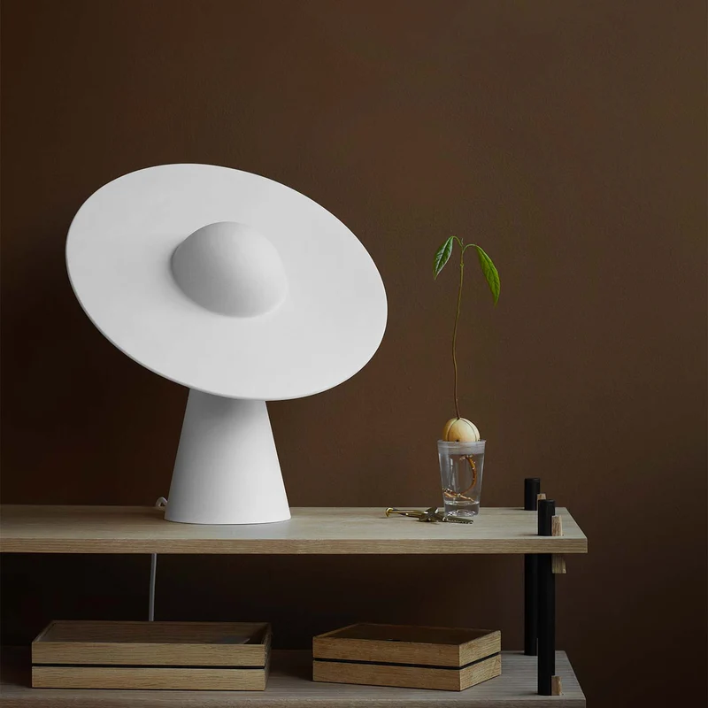 Ceramic - Lampe à poser en céramique blanche, style scandinave
