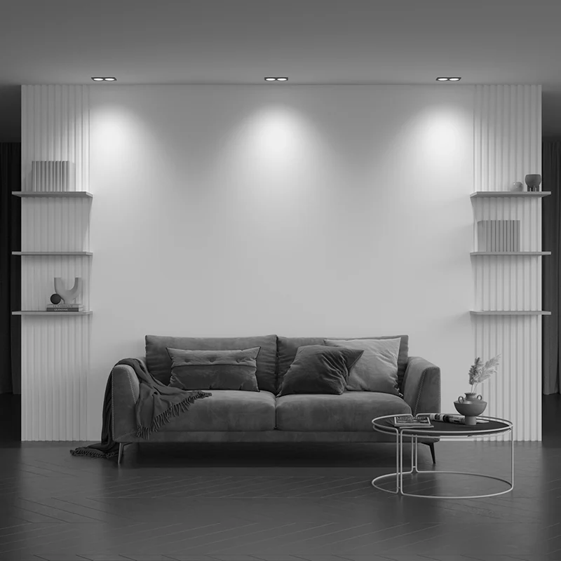 Zoom - Spot double encastré étanche en aluminium, style contemporain