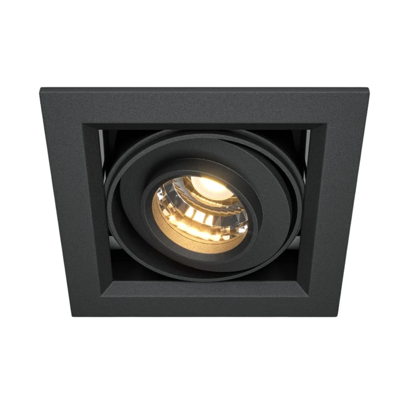 Metal Modern - Spot LED carré encastré en acier, style contemporain