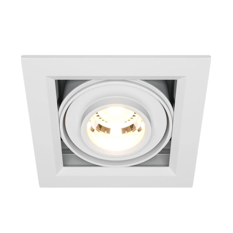 Metal Modern - Spot LED carré encastré en acier, style contemporain
