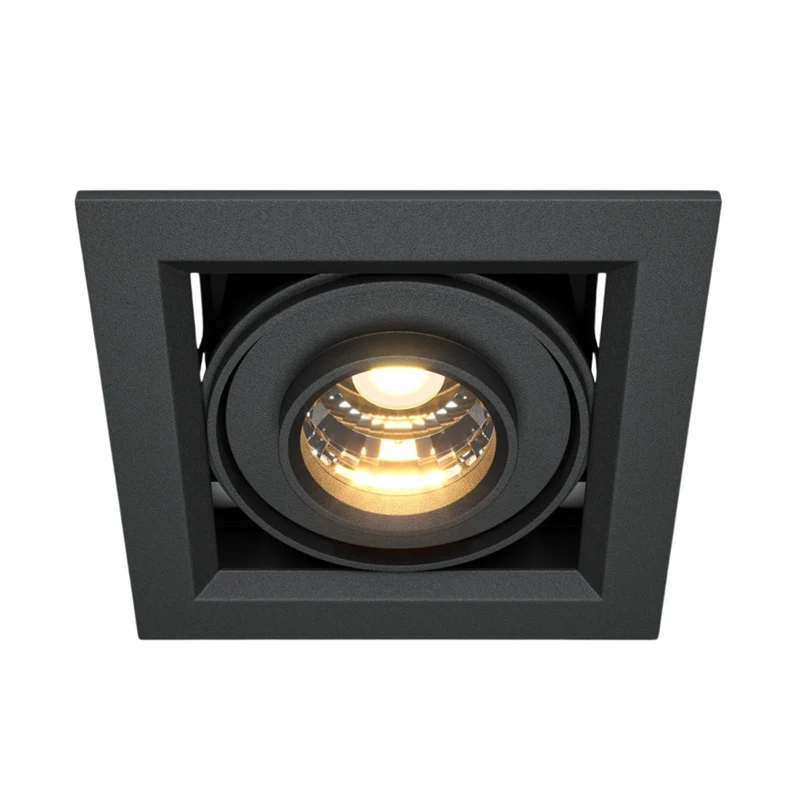 Metal Modern - Spot LED carré encastré en acier, style contemporain