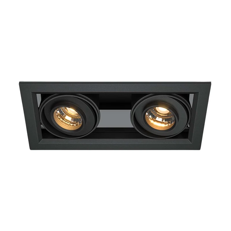 Metal Modern - Spot LED double encastré en acier, style contemporain