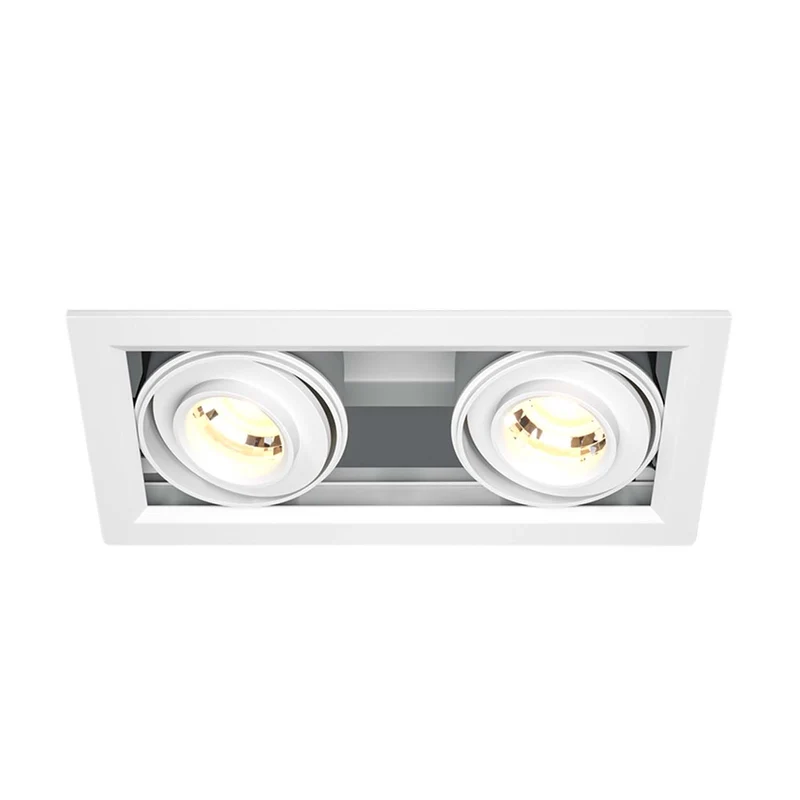 Metal Modern - Spot LED double encastré en acier, style contemporain