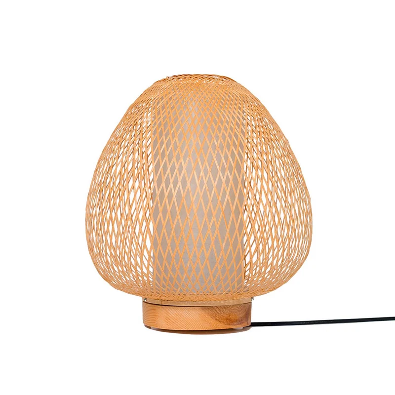 TWIGGY AW - Lampe à poser exotique en bambou tressé, Ø 30 cm