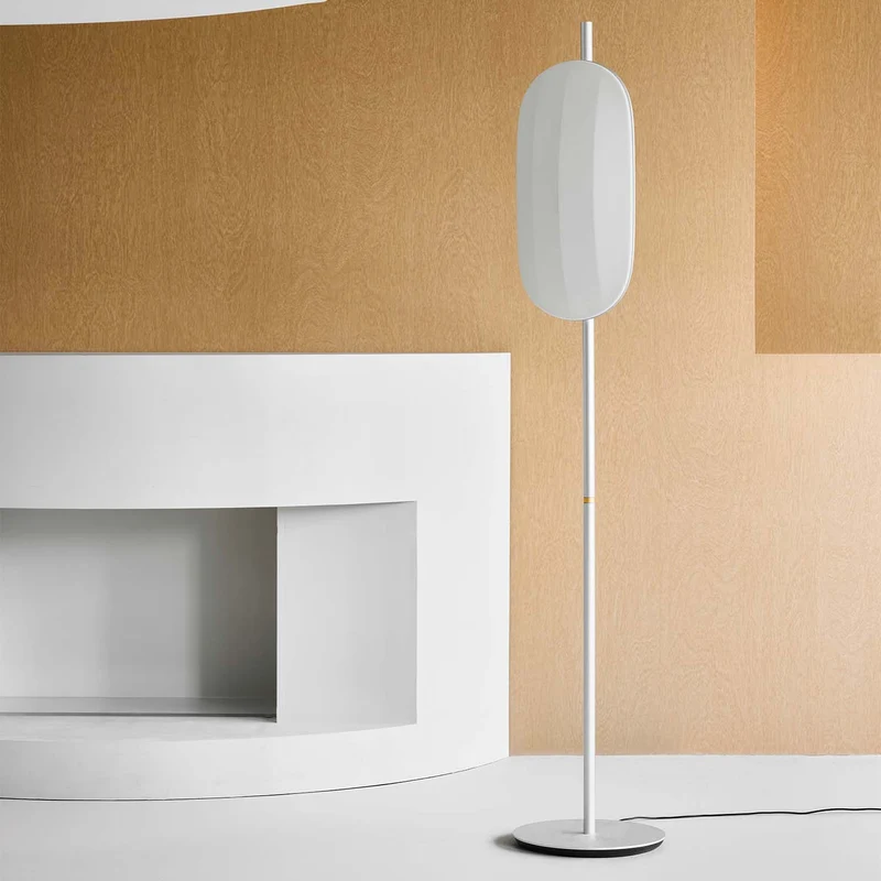 VOYAGE - Lampadaire LED contemporain en aluminium et tissu, hauteur 172 cm