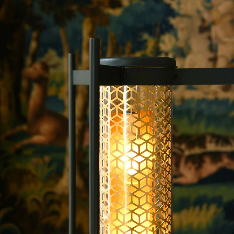 VENDOME - Lampadaire en acier et verre, style Art déco