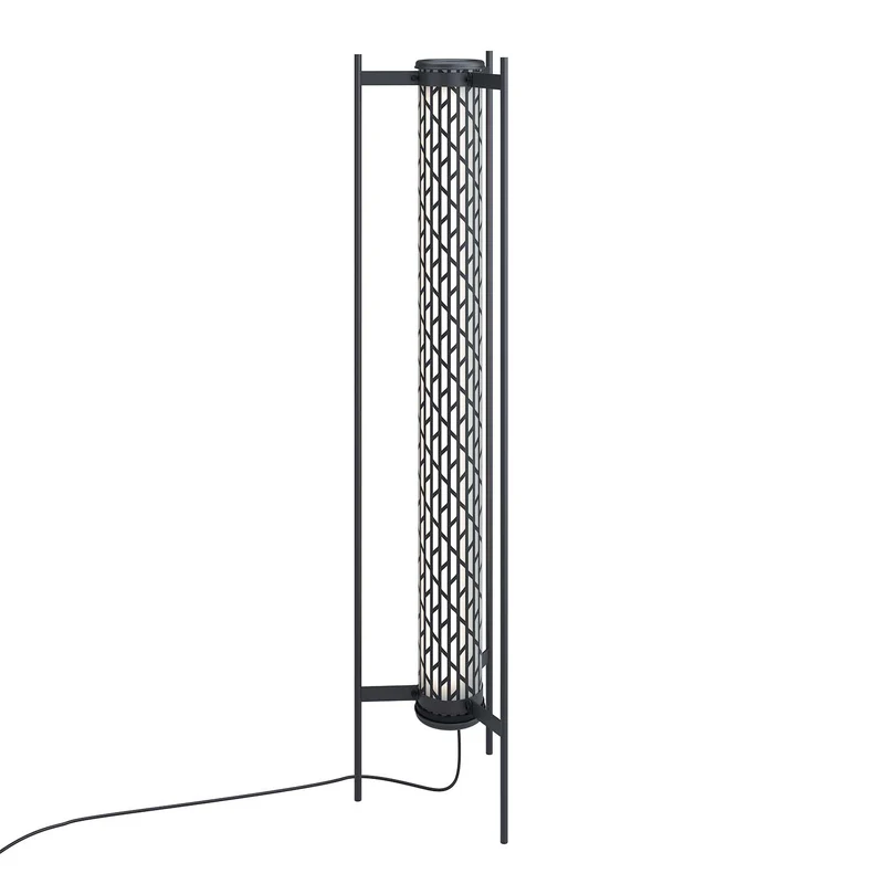 BELLEVILLE - Lampadaire LED en acier et verre, style industriel