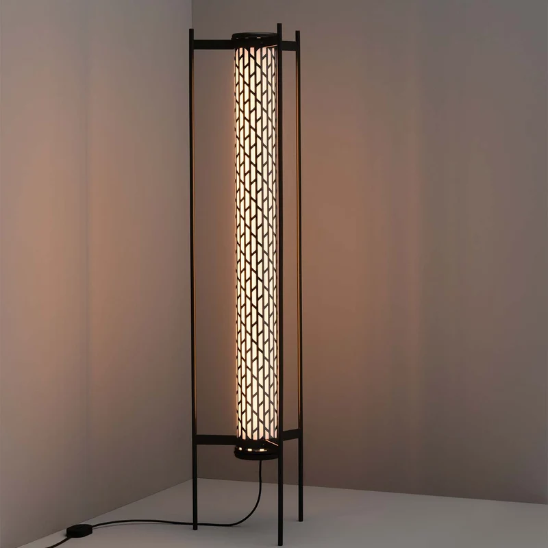 BELLEVILLE - Lampadaire LED en acier et verre, style industriel